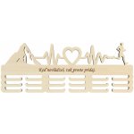 LYMFY | Dřevěný věšák na medaile malovaný 55cm BEH PULZ SYMBOL | přírodní dřevo – Zboží Dáma