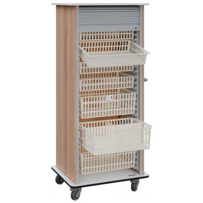 DEXTER 27 ABS vozík boxový, roletový, 1780x780x620 mm, korpus dub bardolino, horní a spodní deska bílá – Hledejceny.cz
