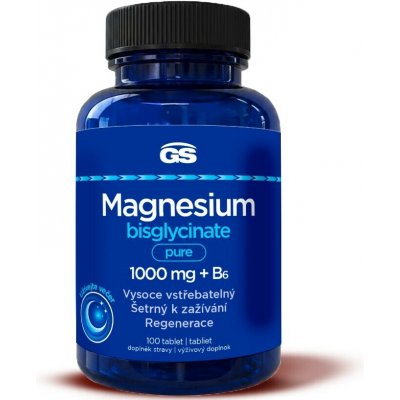 GS Magnesium bisglycinate pure 1000 mg + B6 100 tablet – Hledejceny.cz