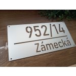 Číslo popisné na plot, vlastní text 20x40cm Stříbrné - Plastová deska (stříbrná RAL 9006) – Hledejceny.cz