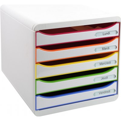 Exacompta Plus A4 box 5 zásuvek bílý / barevný