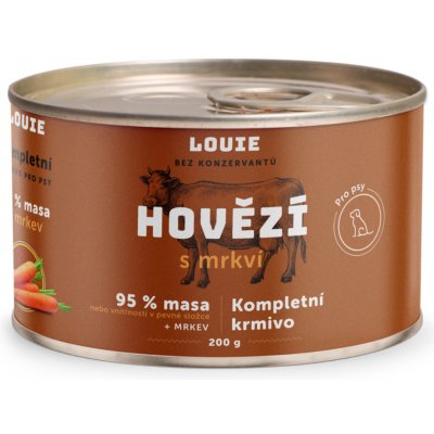 LOUIE konzerva pro psy - Hovězí s mrkví 200g