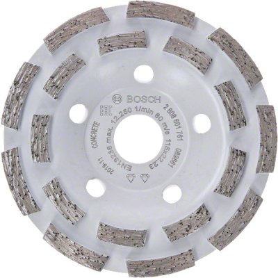 Diamantový brusný hrnec Bosch EXPERT FOR CONCRETE - 115x22.23/5.0mm, 2-řadý segment (2608601761) – Zboží Mobilmania