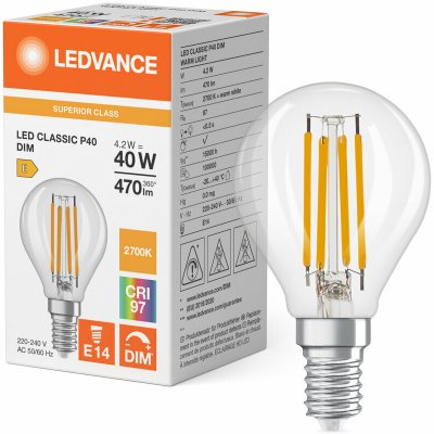 Ledvance Žárovka stmívatelná LEDCLP40DIM 4.2W 927 FILCL E14 S – Hledejceny.cz