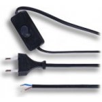 Solight flexo šňůra, 2x 0,75mm2, černá, plochá, vypínač, 3m PF18 – Sleviste.cz