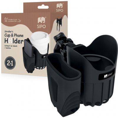 Sipo UNI Držák na nápoje & telefon 2v1 černý – Sleviste.cz