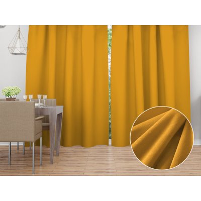 Biante Sametový závěs Velvet Premium SVP-037 Zlatavě oranžový - šířka 135 cm 135x220 cm – Hledejceny.cz