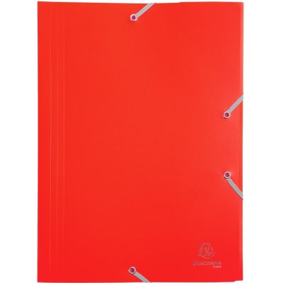 Exacompta spisové desky s gumičkou, A4 maxi, PP, červené – Zboží Živě