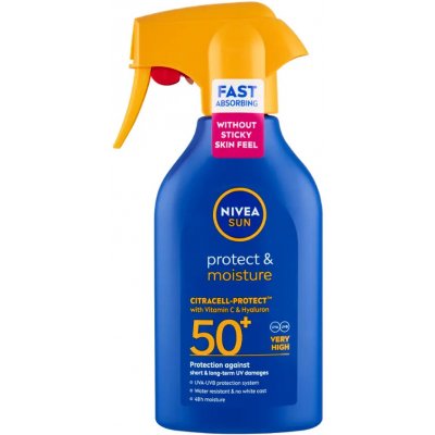 NIVEA Sprej na opalování Protect & Moisture SPF50+ 250 ml – Zboží Mobilmania