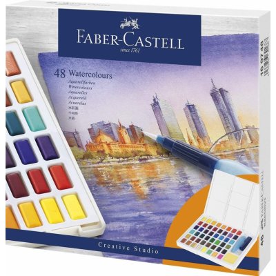 Faber Castell 169748 Creative Studio akvarelové barvy v pánvičkách 48 ks – Zbozi.Blesk.cz