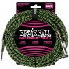 Ernie Ball 25' Braided Cable Black/Green