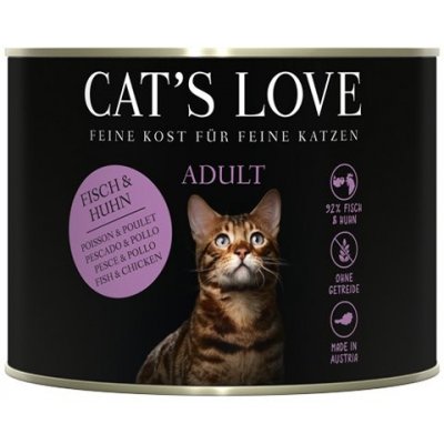 Cat's Love ryba a kuřecí s petrželí a lososovým olejem 6 x 200 g – Zbozi.Blesk.cz