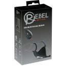 Rebel Cock Ring with RC Ball Massager Black