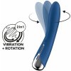 Vibrátor Satisfyer Spinning Vibe 1 modrý silikonový s rotační špičkou 17,5 x 3,5 cm