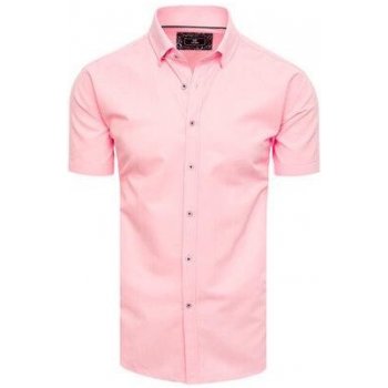 Dstreet pánská košile s krátkým rukávem růžová KX0994