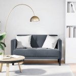 vidaXL Loveseat Sofa 111 cm samet tmavě šedá – Zboží Dáma