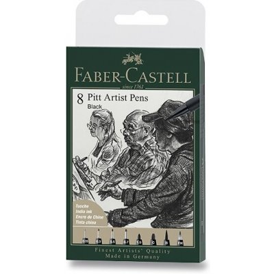 Faber-Castell Pitt Artist Pen 8 ks různé hroty černý 167158 – Zboží Mobilmania