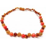 Prosperk jantarové korálky pro děti jantar avanturín a korál S2157 – Zboží Dáma