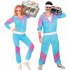 Karnevalový kostým Retro šusťáková souprava 80's modrá