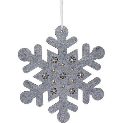 H&L Sněhová vločka LED Hangdeco 35 cm filc stříbrná – Hledejceny.cz