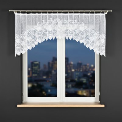 Dekorační oblouková krátká záclona na žabky DEMETRIA 80 bílá 250x80 cm MyBestHome – Hledejceny.cz