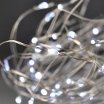 Solight vánoční řetěz stříbrný 100x mini LED 10m 3 x AA studené světlo – Hledejceny.cz