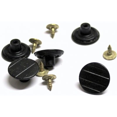 Knoflík natloukací jeansový 17mm FOREVER proužky černé – Zboží Dáma