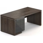 Rauman Stůl Lineart 180 x 85 cm + levý kontejner, jilm tmavý / antracit – Sleviste.cz