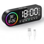 Digitální budík Diboniur, digitální LED budík, duální budík, napájení z USB/baterií, budík s funkcí – Zboží Dáma