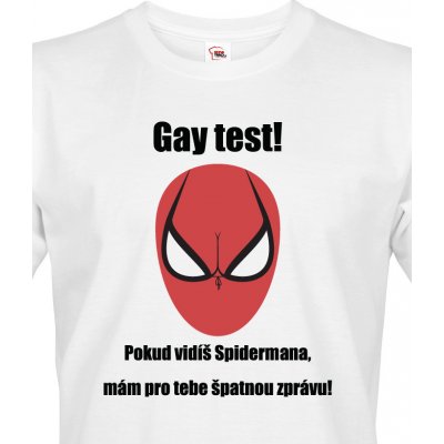 Bezvatriko vtipné tričko Gay test bílá