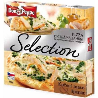 Don Peppe Selection Pizza kuřecí maso & špenát pečená na kameni 435 g – Hledejceny.cz