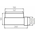 Faber Přechodové koleno 150/220x90 s reg. – Zboží Dáma
