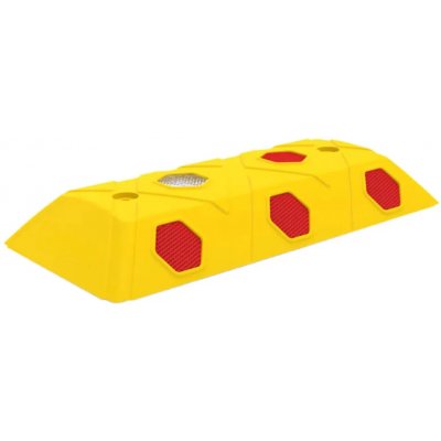Žlutý plastový (PPC) dopravní knoflík FLOMA RB23 - délka 21 cm, šířka 10 cm, výška 2,8 cm – Hledejceny.cz
