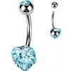 Piercing Šperky4U piercing do pupíku srdce titan TIT1058-Q