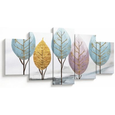 Obraz - Designové stromy, pětidílný 150x80 cm – Hledejceny.cz