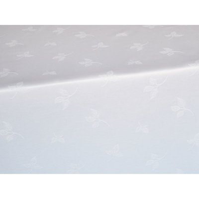 SCANquilt ubrus Solid lístečky bílá 150x220 cm