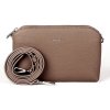 Kabelka David Jones malá tříoddílová crossbody kabelka CM6905 hnědá