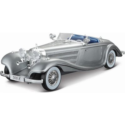 Maisto Mercedes-Benz 500 K Typ Specialroadster 1936 šedá metalíza 1:18 – Zbozi.Blesk.cz