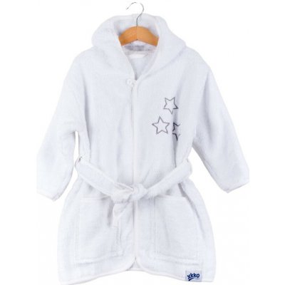 XKKO BIO Bavlněný župan Organic White Stars bílý – Zboží Mobilmania