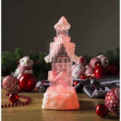 MagicHome Dekorace Vánoce Domeček LED měnící barvy s plovoucími třpytkami PE – Zboží Mobilmania