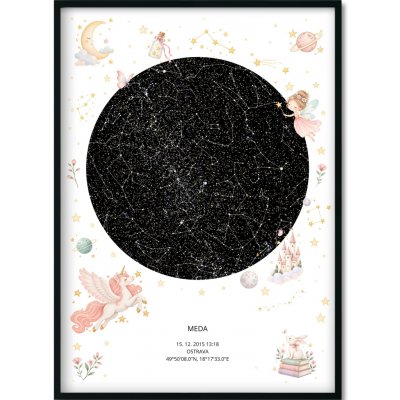 Jen tak z lásky Hvězdná mapa životního okamžiku - Váš originální dárek s hloubkou Rozměr plakátu: 50 × 70 cm (tištěný plakát), Barva pozadí: Vílí svět – Hledejceny.cz