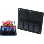TurboWorks_F vypínač ON-OFFx5, 1xZ, 2xUSB 3.1A, 2xB 15A modrý | Zboží Auto