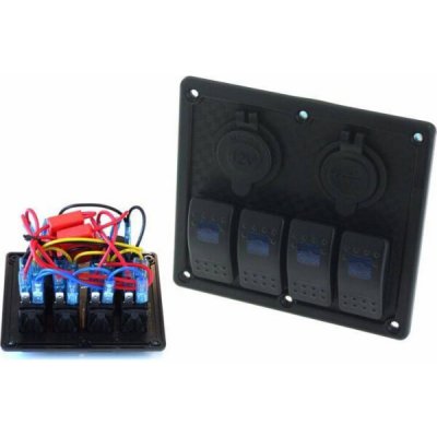 TurboWorks_F vypínač ON-OFFx5, 1xZ, 2xUSB 3.1A, 2xB 15A modrý | Zboží Auto