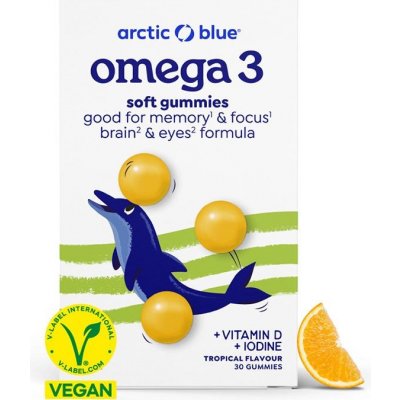 Arctic blue Kids Vegan Omega 3 30 gummies 250 mg DHA & Vitamin D 200IU – Hledejceny.cz