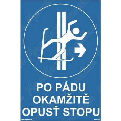 Po pádu okamžitě opusť stopu, plast 400 x 600 x 5 mm – Hledejceny.cz