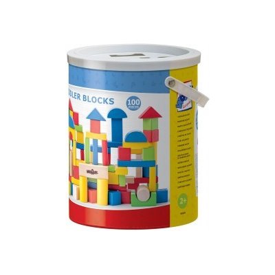Woody Kostky barevné natur v kyblíku 100 dílů – Zboží Dáma