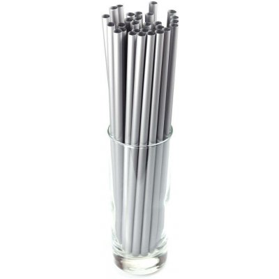 Gastro obaly Znovupoužitelné plastové brčko JUMBO stříbrné 25 cm 8 mm 150 ks – Sleviste.cz