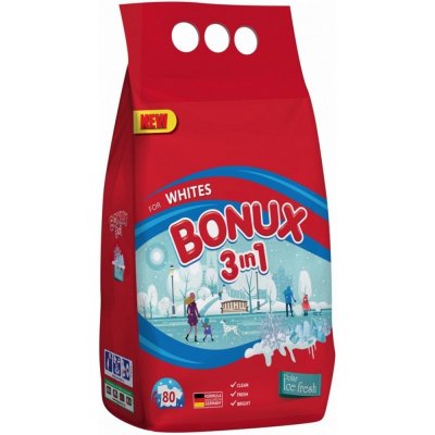 Bonux White Polar Ice Fresh 3v1 prací prášek na bílé prádlo 100 PD 7,5 kg – Hledejceny.cz