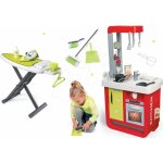 Smoby Set elektronická kuchynka Bon Appetit Red&Green so zvukmi+upratovací set so žehliacou doskou a žehličkou 310810-3 – Hledejceny.cz