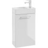 Koupelnový nábytek kielle Vega - Skříňka s umývátkem, 40x68x22 cm, lesklá bílá 50018S40